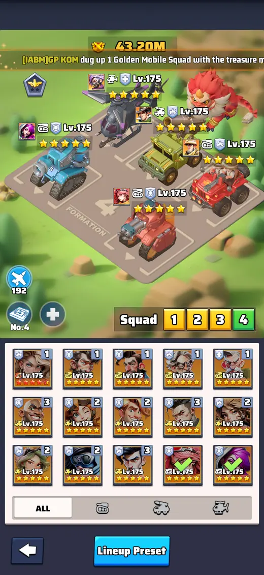 Squad 4 Formation — 43.20M